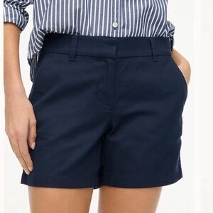 J. Crew Women's Classic Chino Short, Flat Front, Navy, Sz 14